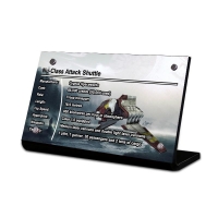 Display Plaque stand for Set 8019 Nu-Class Attack Shuttle, SW097 